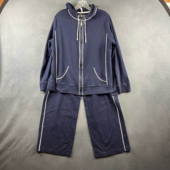 V Sport by Venezia Womens 14/16 Hooded Track Suit Athletic Wide Leg Plus Size - Picture 13 of 13
